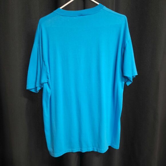 Vintage Jerzees Blank T-shirt Men's Size XL Blue Made USA 90s Single Stitch - Picture 3 of 7